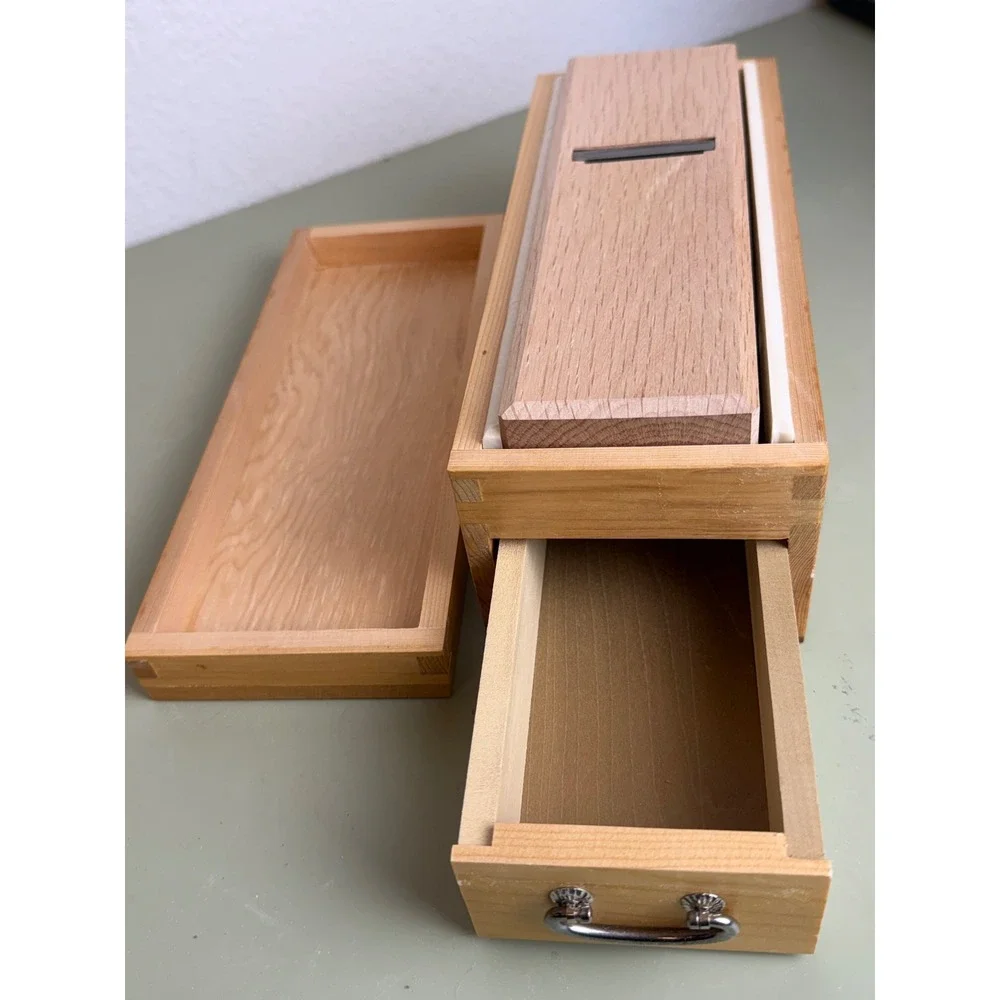 Japanese Katsuobushi Kezuriki Bonito Shaver Kanna Wood Box Blade Japan